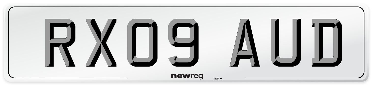 RX09 AUD Number Plate from New Reg